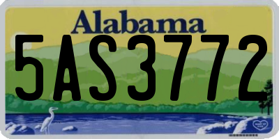 AL license plate 5AS3772