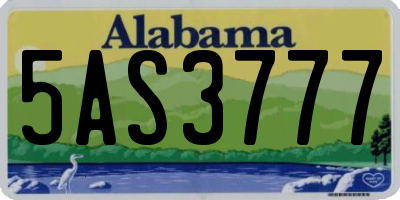 AL license plate 5AS3777