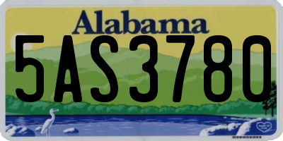 AL license plate 5AS3780