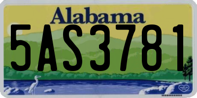 AL license plate 5AS3781
