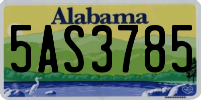 AL license plate 5AS3785