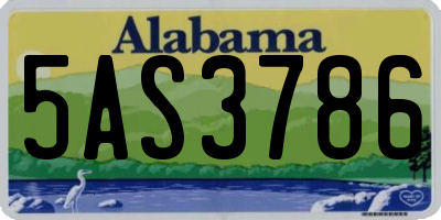 AL license plate 5AS3786