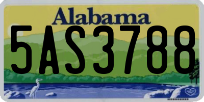 AL license plate 5AS3788