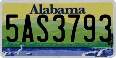 AL license plate 5AS3793