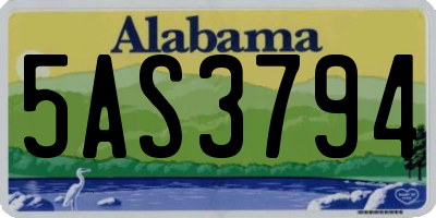 AL license plate 5AS3794