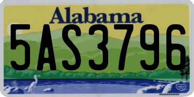 AL license plate 5AS3796
