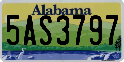 AL license plate 5AS3797