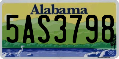 AL license plate 5AS3798