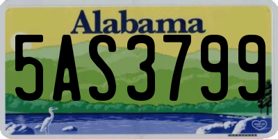 AL license plate 5AS3799