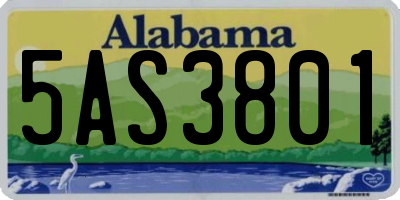 AL license plate 5AS3801