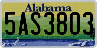 AL license plate 5AS3803