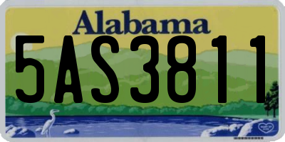 AL license plate 5AS3811