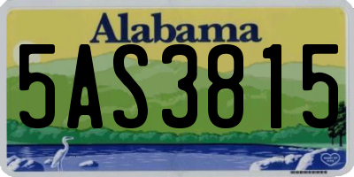 AL license plate 5AS3815