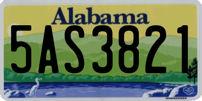 AL license plate 5AS3821