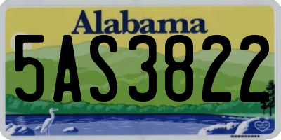AL license plate 5AS3822