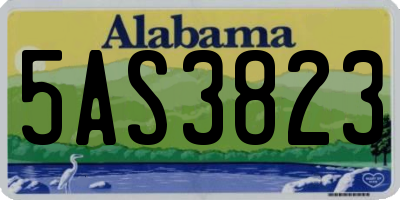 AL license plate 5AS3823