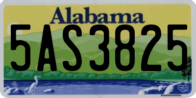AL license plate 5AS3825