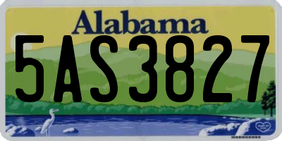 AL license plate 5AS3827