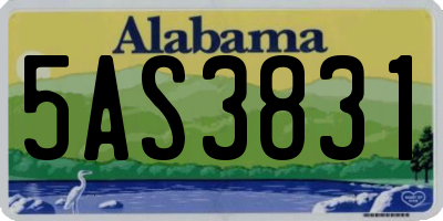 AL license plate 5AS3831