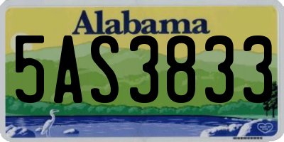 AL license plate 5AS3833