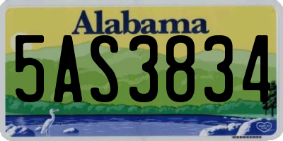 AL license plate 5AS3834