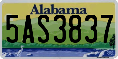 AL license plate 5AS3837