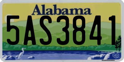 AL license plate 5AS3841