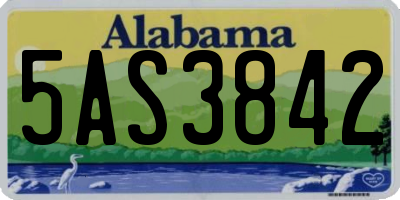 AL license plate 5AS3842