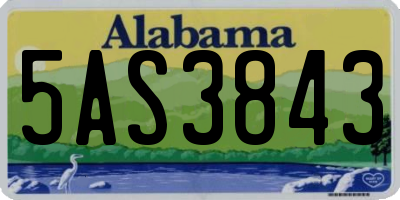 AL license plate 5AS3843