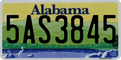 AL license plate 5AS3845