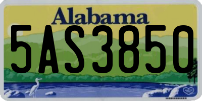 AL license plate 5AS3850