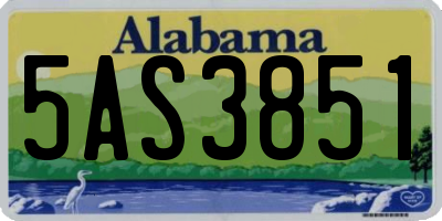 AL license plate 5AS3851