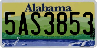 AL license plate 5AS3853
