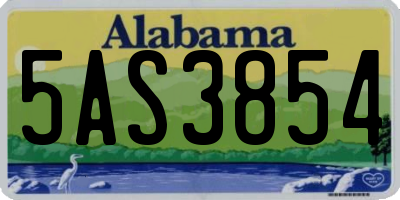 AL license plate 5AS3854