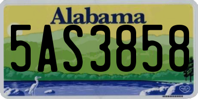 AL license plate 5AS3858