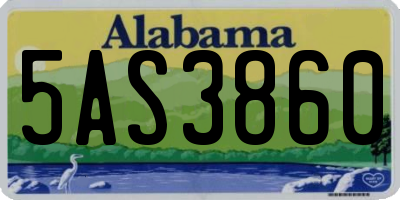 AL license plate 5AS3860