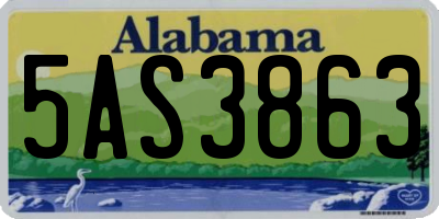 AL license plate 5AS3863
