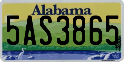AL license plate 5AS3865
