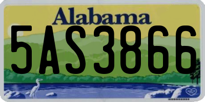 AL license plate 5AS3866