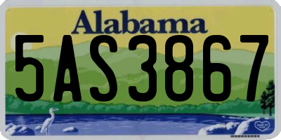 AL license plate 5AS3867