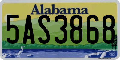 AL license plate 5AS3868