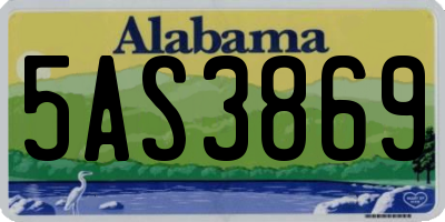 AL license plate 5AS3869