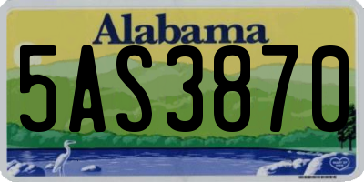 AL license plate 5AS3870