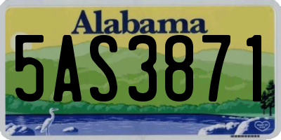 AL license plate 5AS3871
