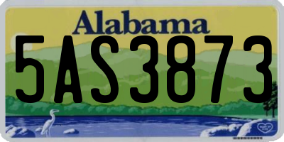 AL license plate 5AS3873