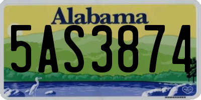 AL license plate 5AS3874