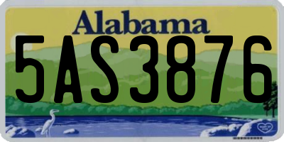 AL license plate 5AS3876