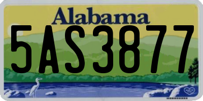 AL license plate 5AS3877