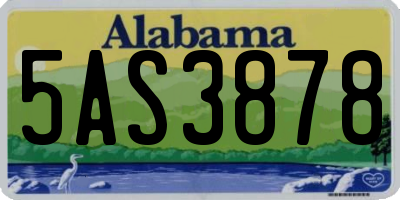 AL license plate 5AS3878