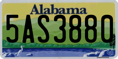 AL license plate 5AS3880